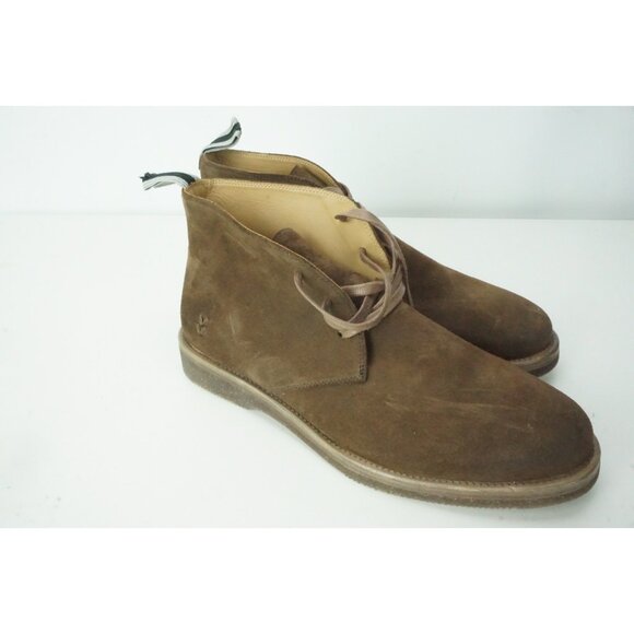 John Varvatos Varick Brown Stone Suede Leather Chukka Mens Shoes Sz 11 Brand NEW